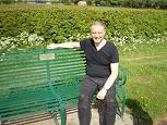 Peter Hallworth sitting on the Stokesley Scene Collection seat