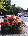 One of the mini-pyramids with the church behind Croft's Shop